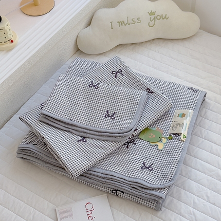 91家纺网 家纺一手货源 找家纺 （总）赫梵茜 2025新款有氧针织双层纱单床盖床盖三件套床盖四件套