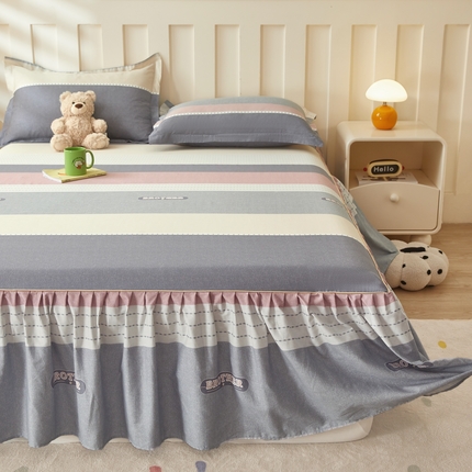 91家纺网 家纺一手货源 找家纺 （总）名优家纺 2025新款A类13070全棉纯棉韩版印花床裙