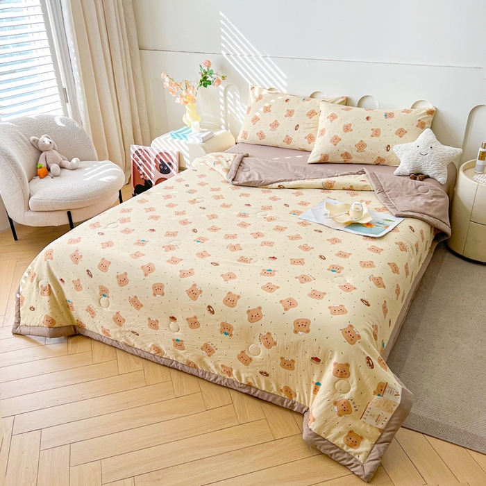 91家纺网 家纺一手货源 找家纺 爱屋及屋2025新款棉花夏被 奥利熊