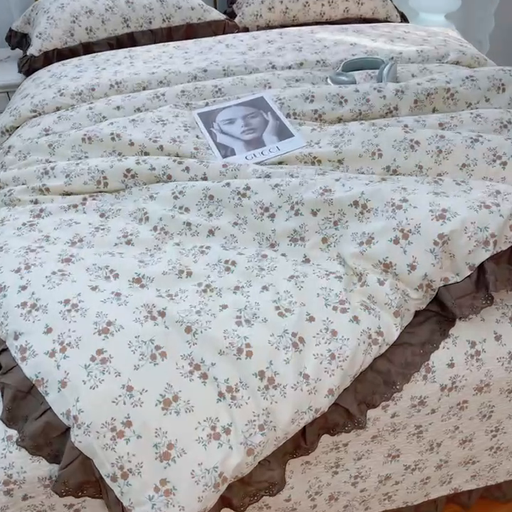 91家纺网 家纺一手货源 找家纺 暖居 2025春夏款高温砂洗棉花床盖三件套被套四件套同款纯棉夏被空调被四季 墨尔本