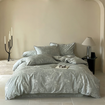 91家纺网 家纺一手货源 找家纺 FORTWO家纺原创设计（FOR TWO家纺） 2025新款50花卉印花双针款四件套 寻茉