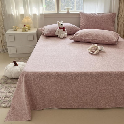 91家纺网 家纺一手货源 找家纺 新印象2025新款直角纯棉老粗布套件 床单款老粗布 -萝梦红