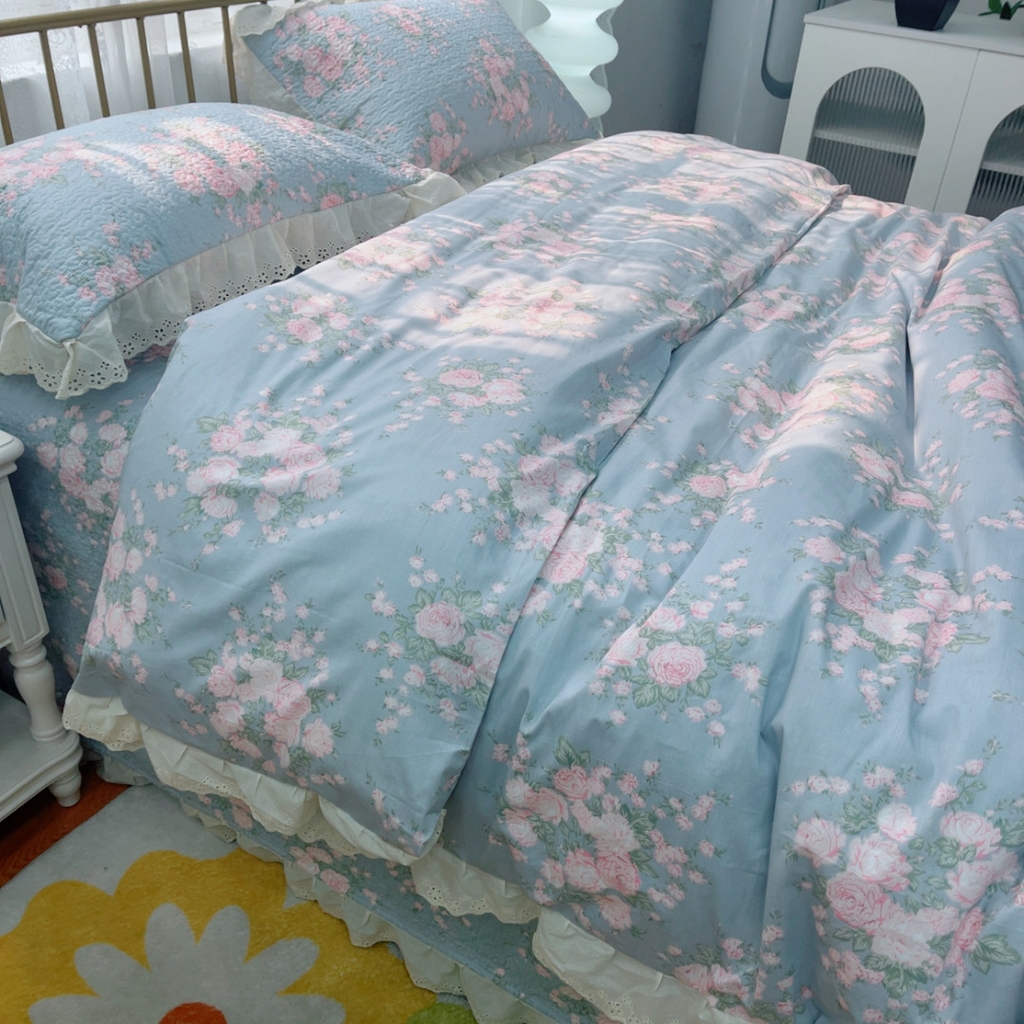 91家纺网 家纺一手货源 找家纺 （总）暖居 2025春夏款高温砂洗棉花床盖三件套被套四件套同款纯棉夏被空调被四季