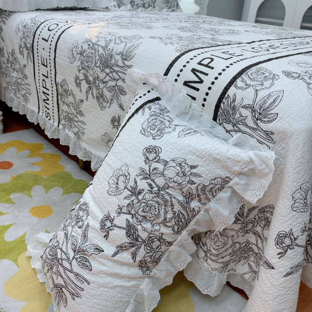 91家纺网 家纺一手货源 找家纺 暖居 2025春夏款高温砂洗棉花床盖三件套被套四件套同款纯棉夏被空调被四季 晨暮间