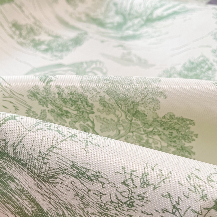 91家纺网 家纺一手货源 找家纺 川悦生活 2025新款600D立体宽边冰丝印花凉席 复古欧庭-绿