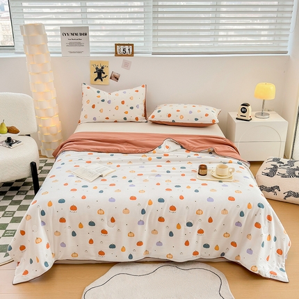 91家纺网 家纺一手货源 找家纺 （总）奥汀洛家纺 2025新款小清新针织棉双层纱夏被