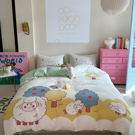 2025新款设计师专版全棉双层纱四件套 羊了个羊