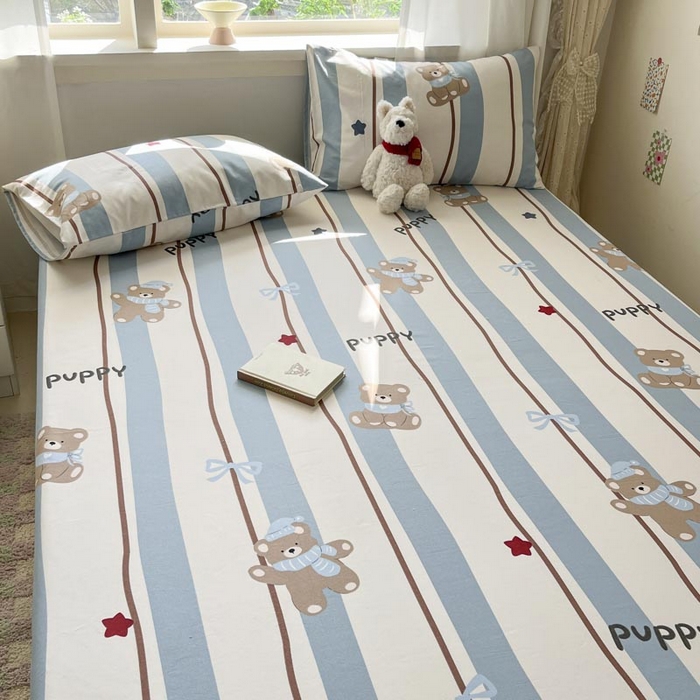 91家纺网 家纺一手货源 找家纺 新印象2025新款直角纯棉老粗布套件 床单款老粗布 -米欧熊