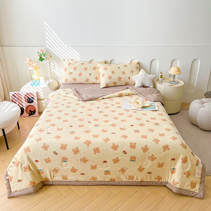 91家纺网 家纺一手货源 找家纺 爱屋及屋2025新款棉花夏被 奥利熊