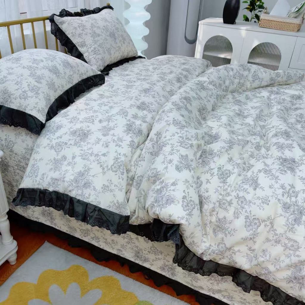 91家纺网 家纺一手货源 找家纺 暖居 2025春夏款高温砂洗棉花床盖三件套被套四件套同款纯棉夏被空调被四季 白山茶