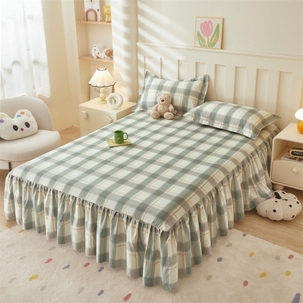 名优家纺 2025新款A类13070全棉纯棉韩版印花床裙 布里克