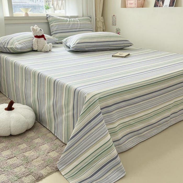 91家纺网 家纺一手货源 找家纺 新印象2025新款直角纯棉老粗布套件 床单款老粗布-伯爵