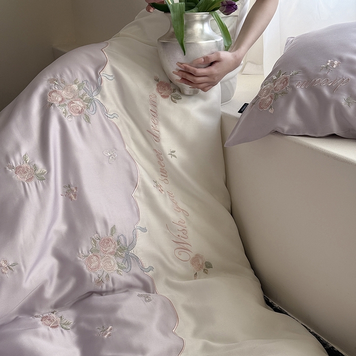 91家纺网 家纺一手货源 找家纺 鹿班家居 2025新款夏季60S莱赛尔刺绣四件套-泡芙发带【标准会员-20元】 泡芙发带-紫色