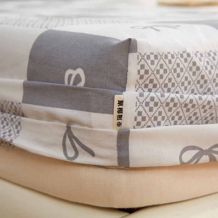 91家纺网 家纺一手货源 找家纺 金泰莱 2025新款锦柔老粗布印花床笠 蝴蝶结