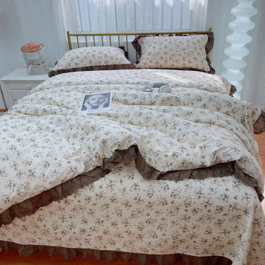 91家纺网 家纺一手货源 找家纺 暖居 2025春夏款高温砂洗棉花床盖三件套被套四件套同款纯棉夏被空调被四季 墨尔本