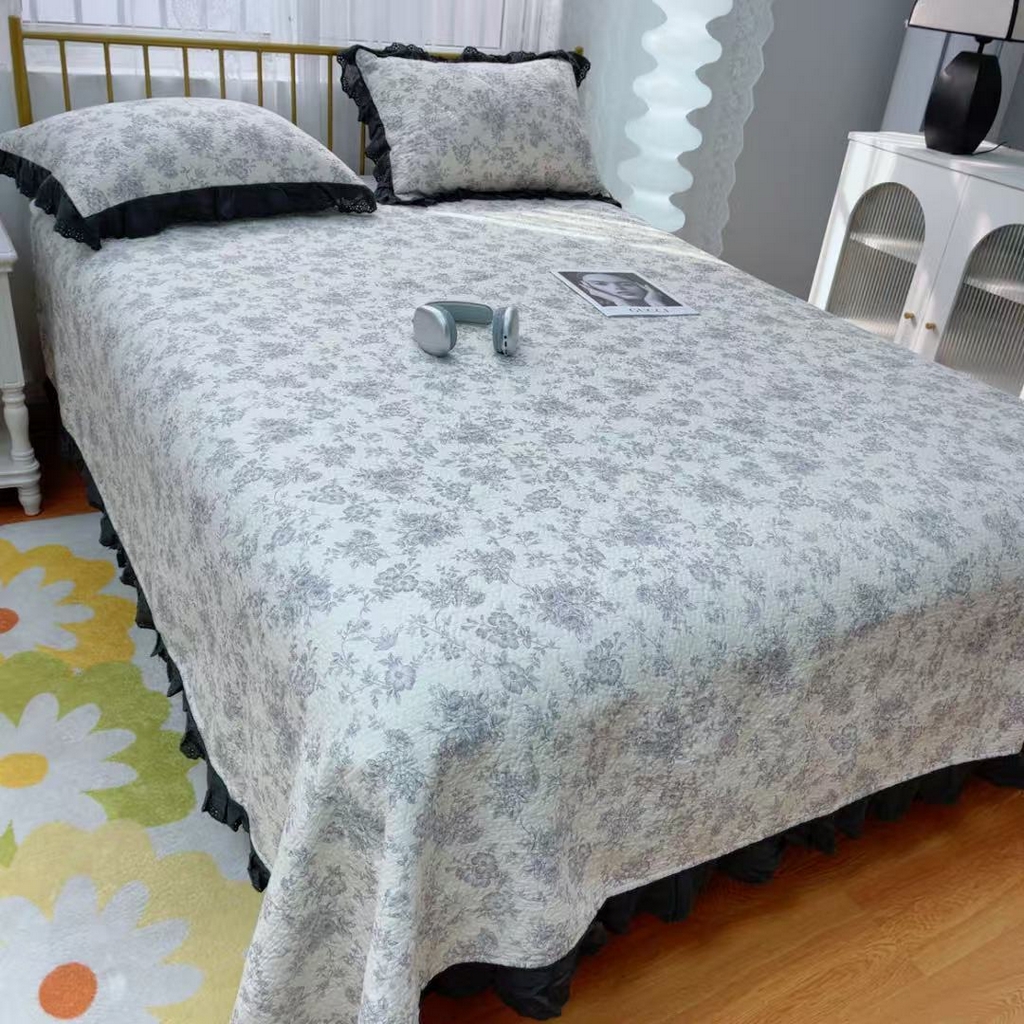 91家纺网 家纺一手货源 找家纺 暖居 2025春夏款高温砂洗棉花床盖三件套被套四件套同款纯棉夏被空调被四季 白山茶