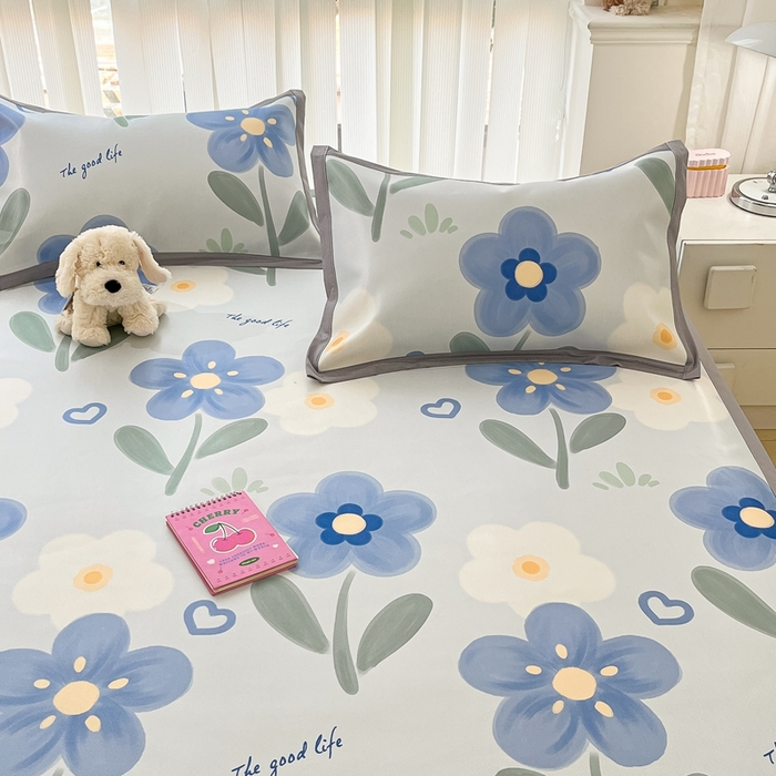 91家纺网 家纺一手货源 找家纺 川悦生活 2025新款600D立体宽边冰丝印花凉席 南风夏余