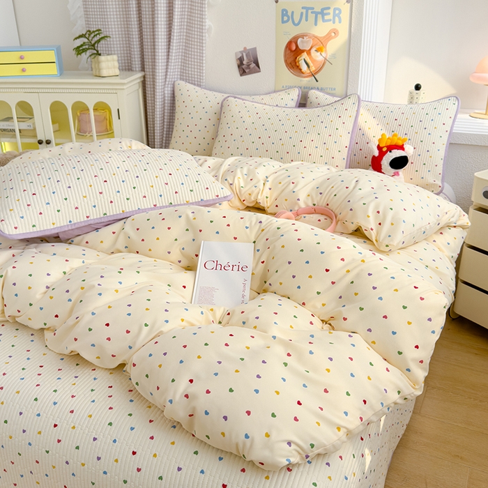 91家纺网 家纺一手货源 找家纺 （总）赫梵茜 2025新款有氧针织双层纱单床盖床盖三件套床盖四件套