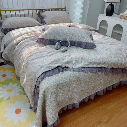 91家纺网 家纺一手货源 找家纺 （总）暖居 2025春夏款高温砂洗棉花床盖三件套被套四件套同款纯棉夏被空调被四季