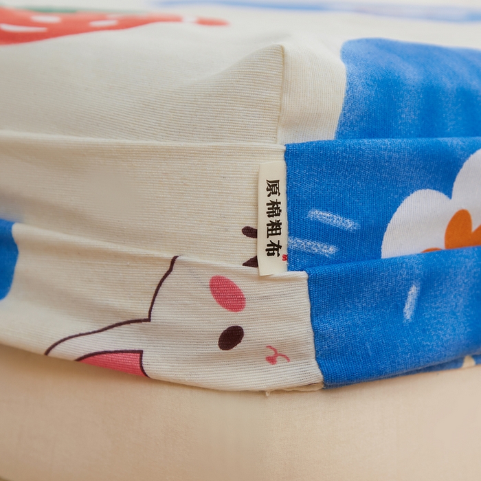 91家纺网 家纺一手货源 找家纺 棉乐町家居 2025新款锦柔老粗布印花床笠 暖心