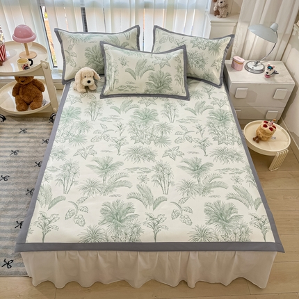 91家纺网 家纺一手货源 找家纺 （总）川悦生活 2025新款600D立体宽边冰丝印花凉席