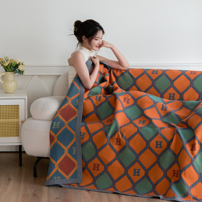 91家纺网 家纺一手货源 找家纺 棠薇家纺 2025新款60S长绒棉纯棉纱布毛巾被 轻奢【磨砂按摩手感】