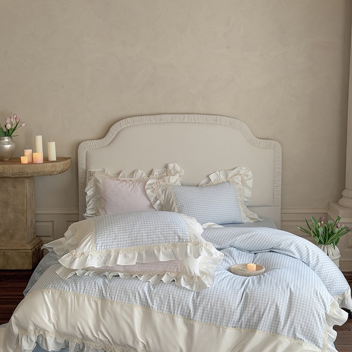 91家纺网 家纺一手货源 找家纺 MIU缪家居 2025新款100支全棉四件套-索菲娅 索菲娅-baby蓝