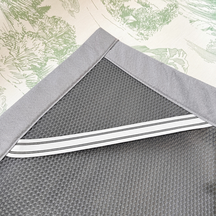 91家纺网 家纺一手货源 找家纺 川悦生活 2025新款600D立体宽边冰丝印花凉席 复古欧庭-绿