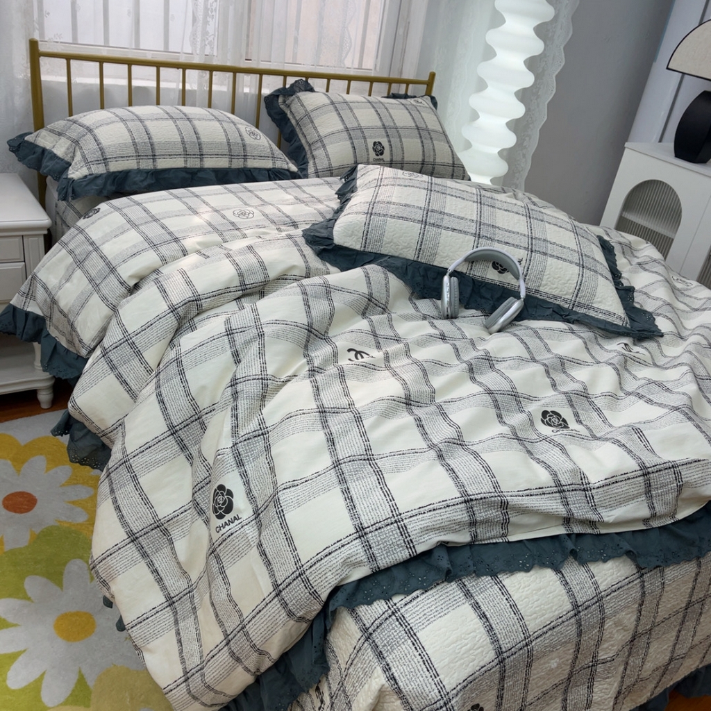 91家纺网 家纺一手货源 找家纺 暖居 2025春夏款高温砂洗棉花床盖三件套被套四件套同款纯棉夏被空调被四季 小香