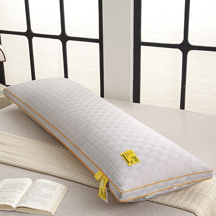 91家纺网 家纺一手货源 找家纺 织布人 2025新款枕芯立体华夫格大豆双人枕长枕家用枕头情侣长枕双人枕头 立体华夫格大豆双人枕-灰色 48*120cm