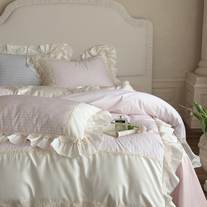 91家纺网 家纺一手货源 找家纺 MIU缪家居 2025新款100支全棉四件套-索菲娅 索菲娅-公主粉