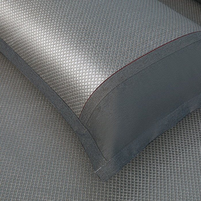 91家纺网 家纺一手货源 找家纺 能好家纺 2025新款三明治冰藤席凉席小米花系列 灰色