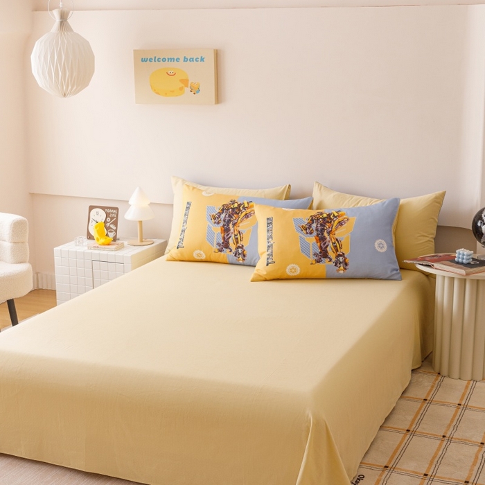 91家纺网 家纺一手货源 找家纺 2025新款设计师专版全棉双层纱四件套 大黄蜂