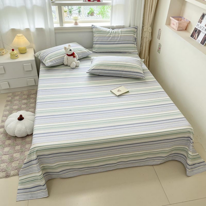 91家纺网 家纺一手货源 找家纺 新印象2025新款直角纯棉老粗布套件 床单款老粗布-伯爵