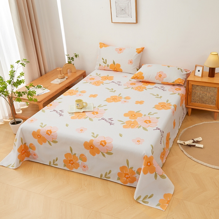 91家纺网 家纺一手货源 找家纺 金泰莱 2025新款锦柔老粗布床单老粗布凉席三件套 朝暮