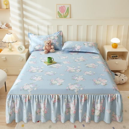 名优家纺 2025新款A类13070全棉纯棉韩版印花床裙 梦柔-兰