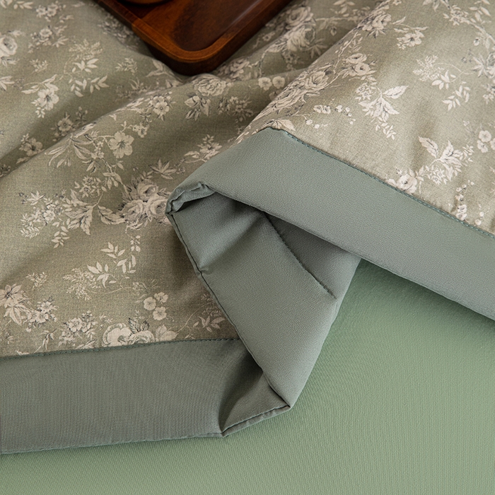 91家纺网 家纺一手货源 找家纺 吾诺 2025 全棉印花单层纱大豆夏被四件套夏凉被空调被子被芯全棉夏被 轻盈