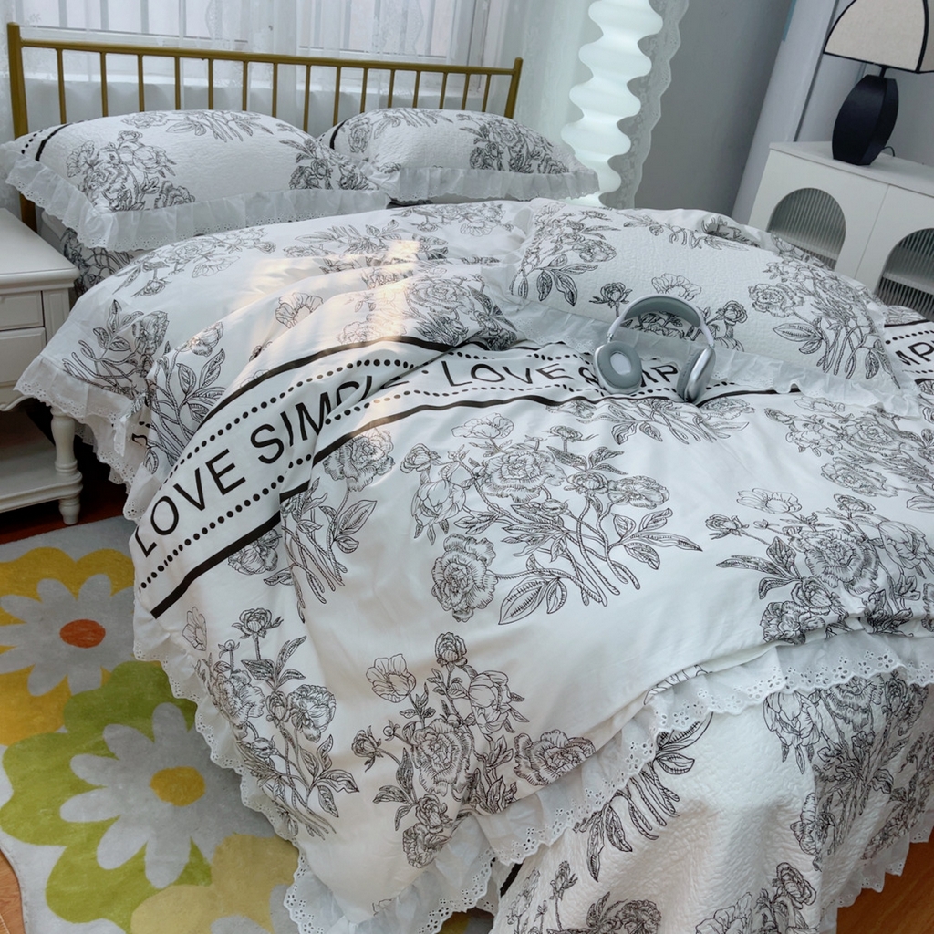 91家纺网 家纺一手货源 找家纺 暖居 2025春夏款高温砂洗棉花床盖三件套被套四件套同款纯棉夏被空调被四季 晨暮间