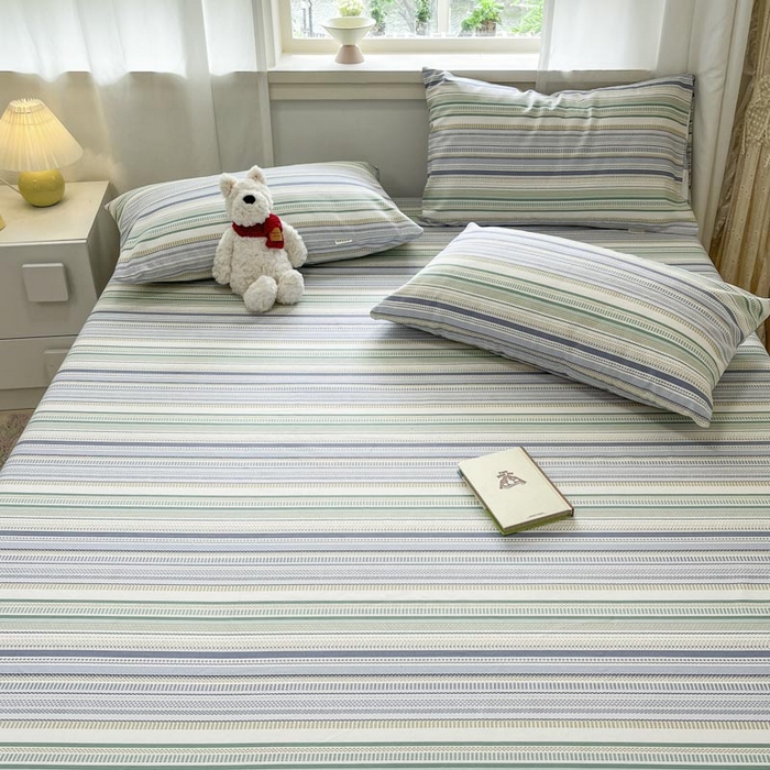 91家纺网 家纺一手货源 找家纺 新印象2025新款直角纯棉老粗布套件 床笠款 老粗布-伯爵 