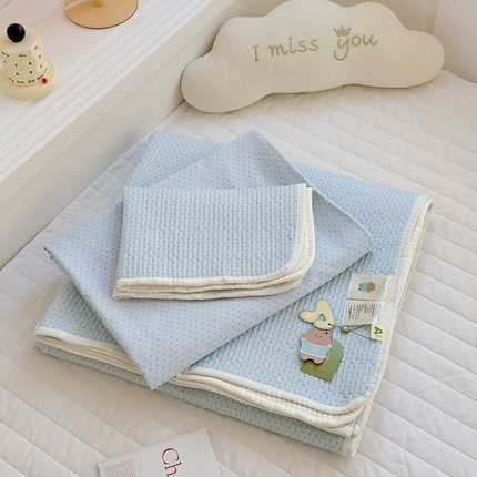 91家纺网 家纺一手货源 找家纺 （总）赫梵茜 2025新款有氧针织双层纱单床盖床盖三件套床盖四件套