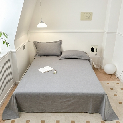 91家纺网 家纺一手货源 找家纺 嘉汀兰家居  2025新款A类母婴级有氧全棉色织水洗棉小清新印花床单单品单床单床单单件 烟灰