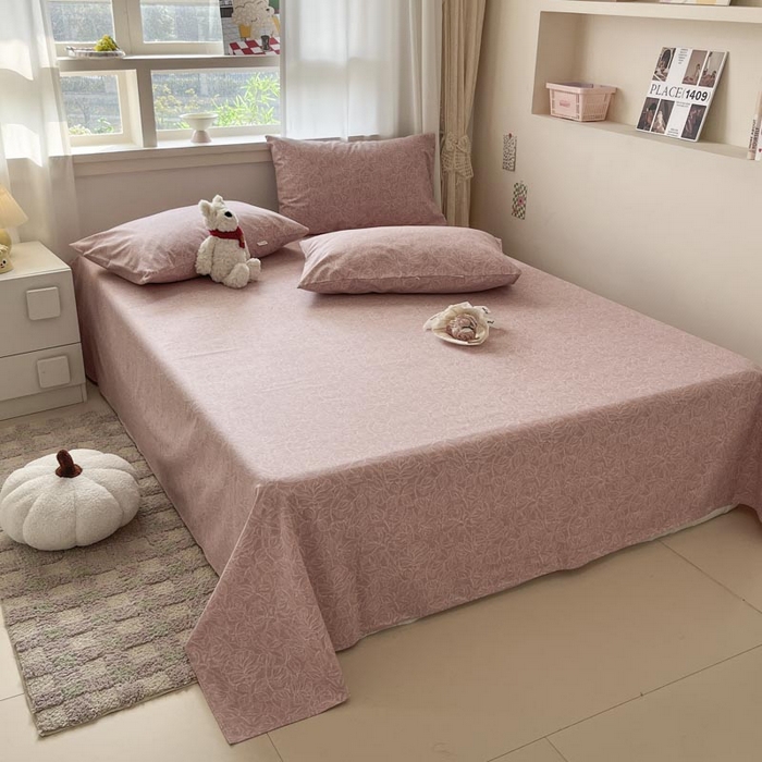 91家纺网 家纺一手货源 找家纺 新印象2025新款直角纯棉老粗布套件 床单款老粗布 -萝梦红