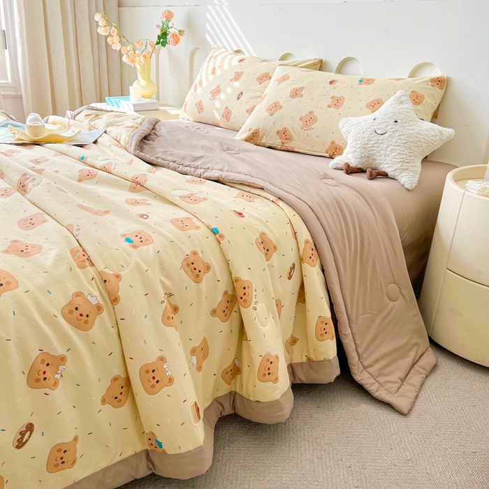 91家纺网 家纺一手货源 找家纺 爱屋及屋2025新款棉花夏被 奥利熊