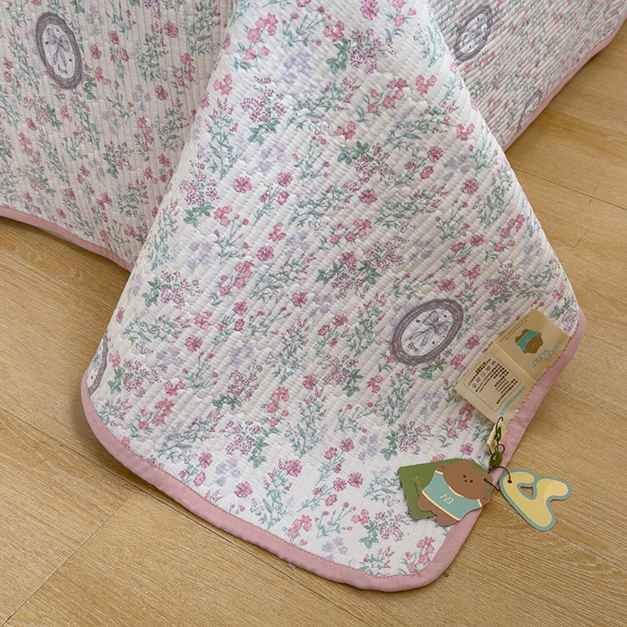 91家纺网 家纺一手货源 找家纺 赫梵茜 2025新款有氧针织双层纱单床盖床盖三件套床盖四件套 岚影