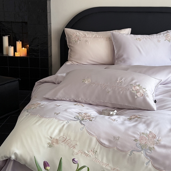 91家纺网 家纺一手货源 找家纺 鹿班家居 2025新款夏季60S莱赛尔刺绣四件套-泡芙发带【标准会员-20元】 泡芙发带-紫色