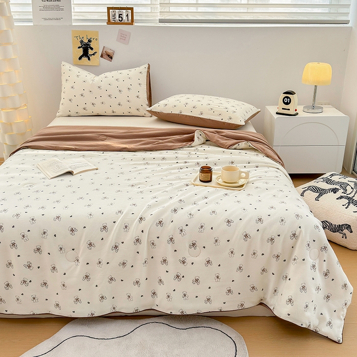 91家纺网 家纺一手货源 找家纺 （总）奥汀洛家纺 2025新款小清新针织棉双层纱夏被