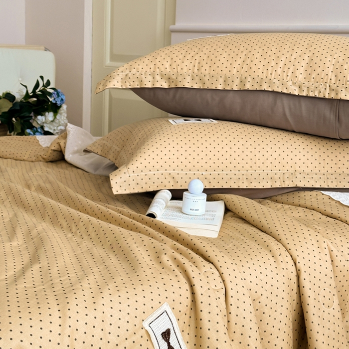 91家纺网 家纺一手货源 找家纺 帕拉美拉 2025新款全棉双层纱玉米聚乳酸夏被春秋被冬被玉米被 三件套四件套 波尔圆舞（咖）