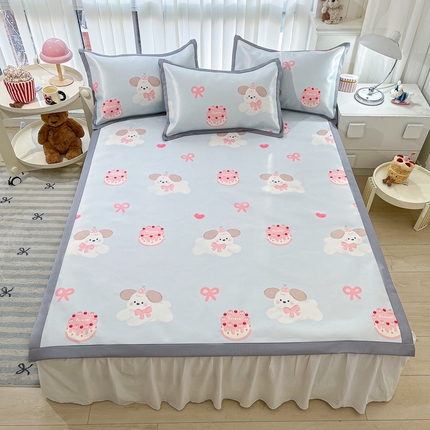 91家纺网 家纺一手货源 找家纺 （总）川悦生活 2025新款600D立体宽边冰丝印花凉席