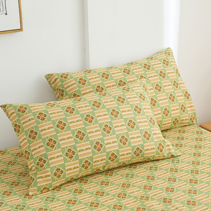 91家纺网 家纺一手货源 找家纺 九亭家纺 2025新款A类全棉老粗布床单 花儿棋盘格