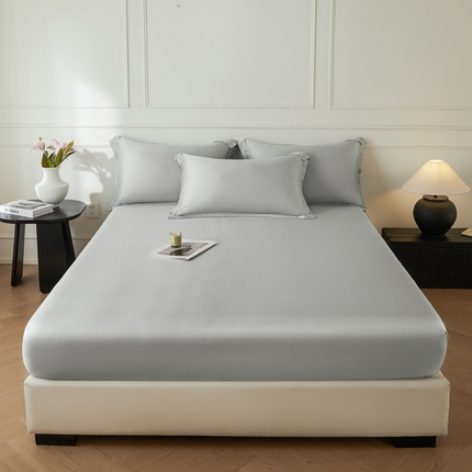 涵宸2025新款天丝-天丝棉-纯色单床笠-场景1 床笠-时尚灰